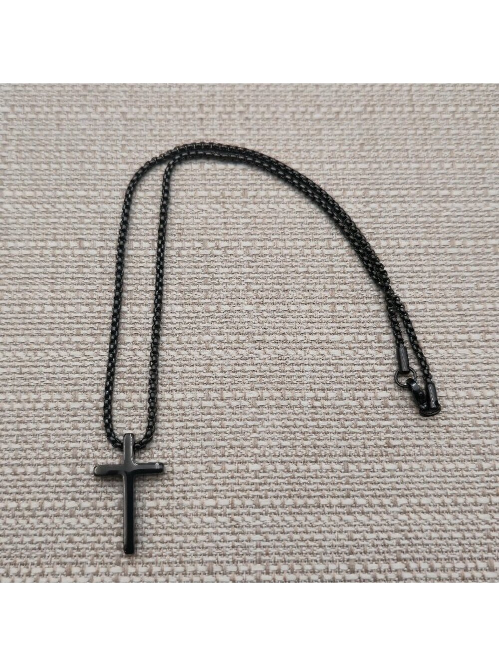 17 Inch Stainless Steel Crucifix Pendant Chain Necklace A8088